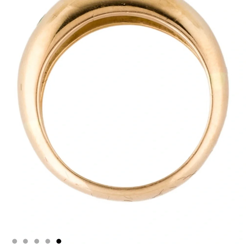 🚫🚫🚫SOLD Green Tourmaline-Opal-Green Tourmaline three stone 18k yg ring-heavy - Picture 10 of 11